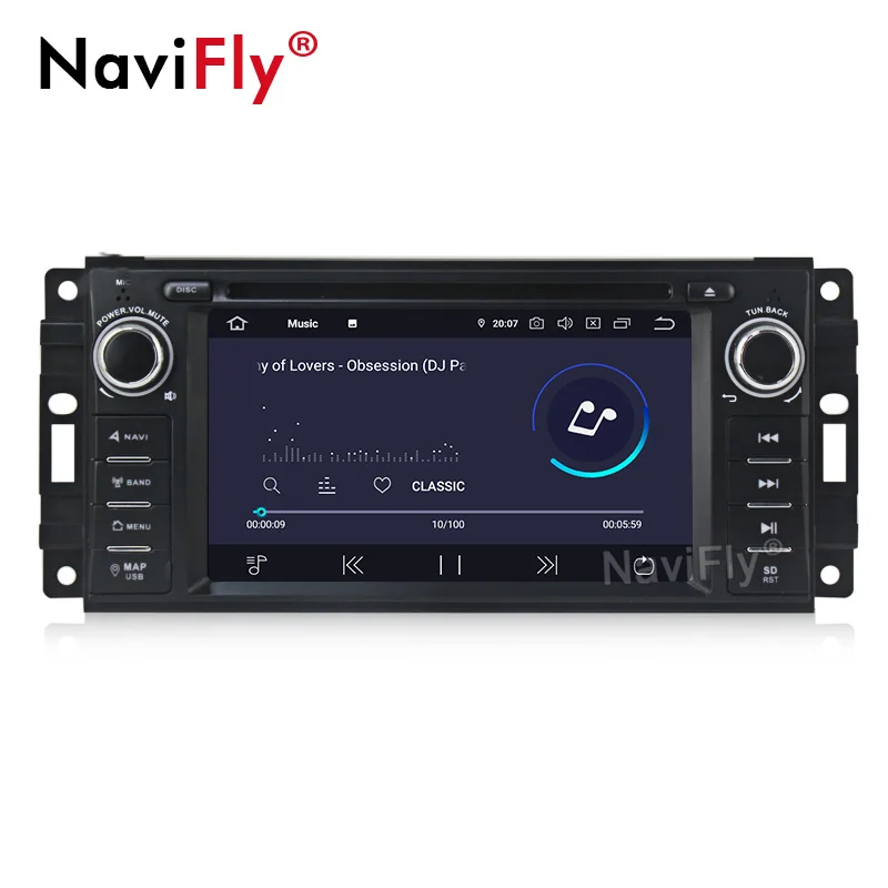 Top NaviFly IPS DSP Android 9.0 Car Multimedia Player for Jeep grand wrangler patriot compass journey Commander Chrysler GPS Navi 2