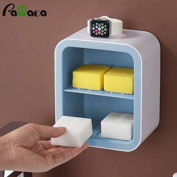 

Soap Dishes With Draining Tray Wall Mounted Self Adhesive Double Bathroom Organizer Storage Rack Shower Accessory Double