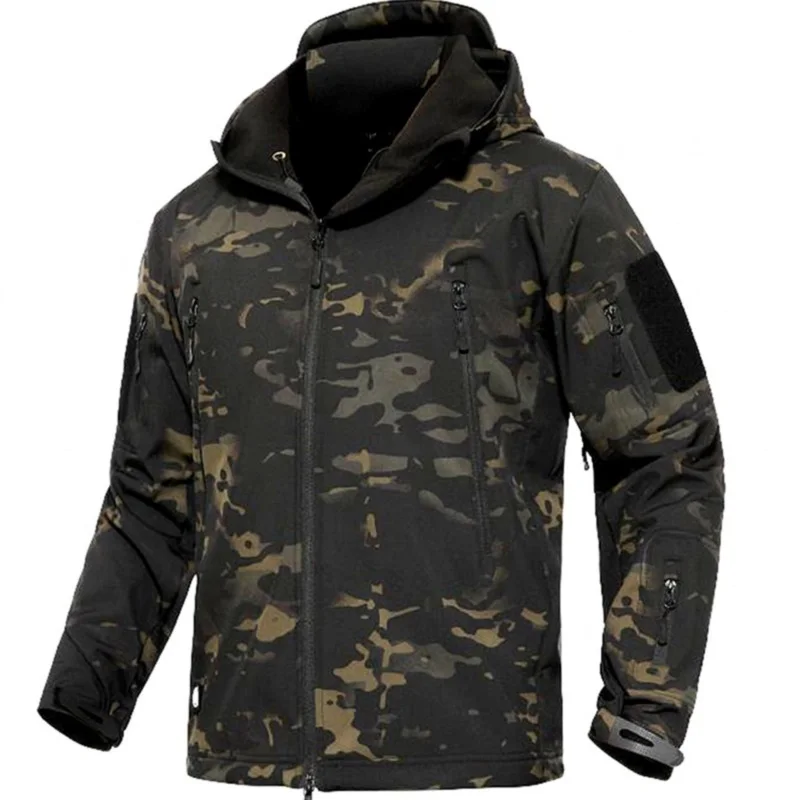 Günstig CAMOUFLAGE JACKE MÄNNER 2016 Army Military Stil Taktische Soft Shell Warme Fleece Wasserdichte Mantel Männlichen CAMO Shark Haut Im Freien
