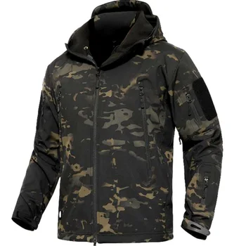 

CAMOUFLAGE JACKET MEN 2020 Army Military Style Tactical Soft Shell Warm Fleece Waterproof Coat Male CAMO Shark Skin Outdoors