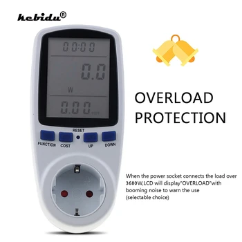 

kebidu 230V AC Power Meters Socket Digital Voltage Wattmeter Power Consumption Watt Energy Meter Electricity Analyzer Monitor EU