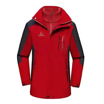

Outdoor Ski Suit Two-Piece Set Three-in-One Men and Women Celebrity Style Waterproof Windproof Work Clothes Raincoat Jacket Prin