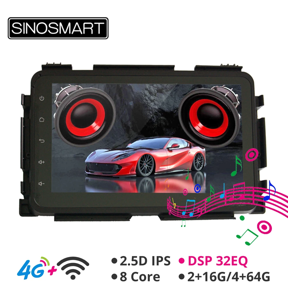 Sinosmart Android 8,1 автомобильный радиоприемник с навигацией GPS для Honda Vezel HR-V HRV XRV 2013- 2din 2.5D ips/QLED экран