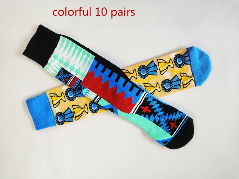 Носки, цветные, более 500 цветов, американские баскетбольные носки, мужские, чёсаный хлопок, компрессионные, для езды на велосипеде, коньках, Nakefit, скейтборд, носки, 10p - Цвет: colorful lot10pairs