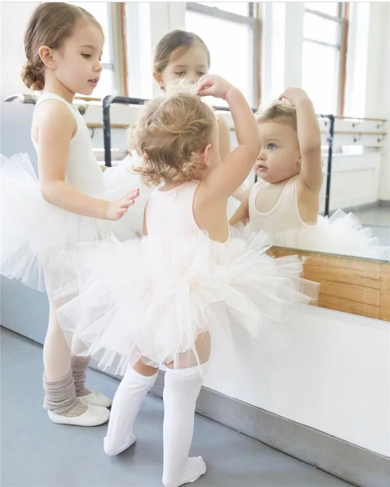 Балетное платье для девочек Волшебная Пышная юбка балетный комбинезон-боди, костюм для девочек, жилет, юбка балетная пачка, Детская танцевальная одежда, розовый/белый/черный