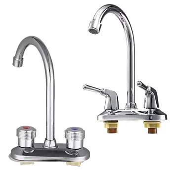 

Hot Basin Faucet 360 Rotation Spout Kitchen Tap Dual Handle Water Faucet Sink Basin Cold Hot Mixer Tap Bathroom Kitchen Faucet