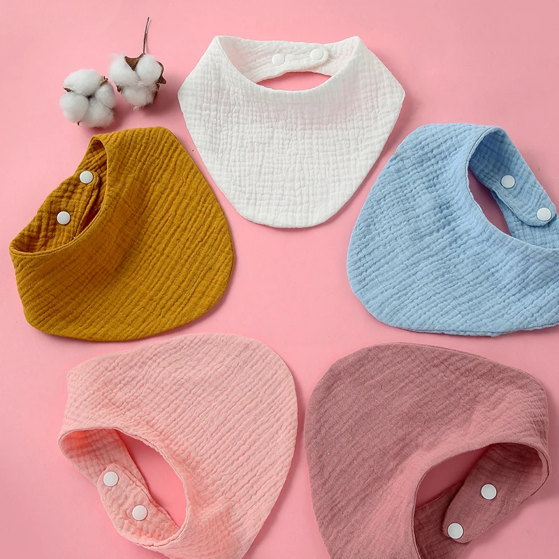 5 pieces/lot Baby Bibs Triangle Kids Cotton Bibs Saliva Towel Baby Boys Girls Feeding Apron Cotton Bandana Bibs