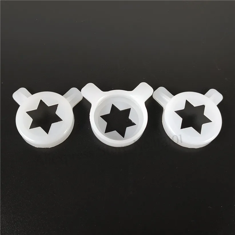 Ice Cream Machine Parts 3 in 1 Fancy Hexagram Modelling Caps Spare Parts for Soft Ice Cream Machine Plastic Nozzle Lids Accessories 29mm Inner Diameter
