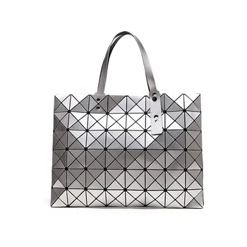 

Laser Women handbag Dazzle Color Plaid Tote Casual Bags Female Fashion Fold Over Handbags Lady Sequins Mirror Saser Bag 6x8