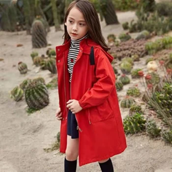 

Winter Baby Girls Jackets For 6-14 Yrs Girls Windbreaker Kids Solid Color Outerwear Coats For Girls Trench Coat Children Clothes