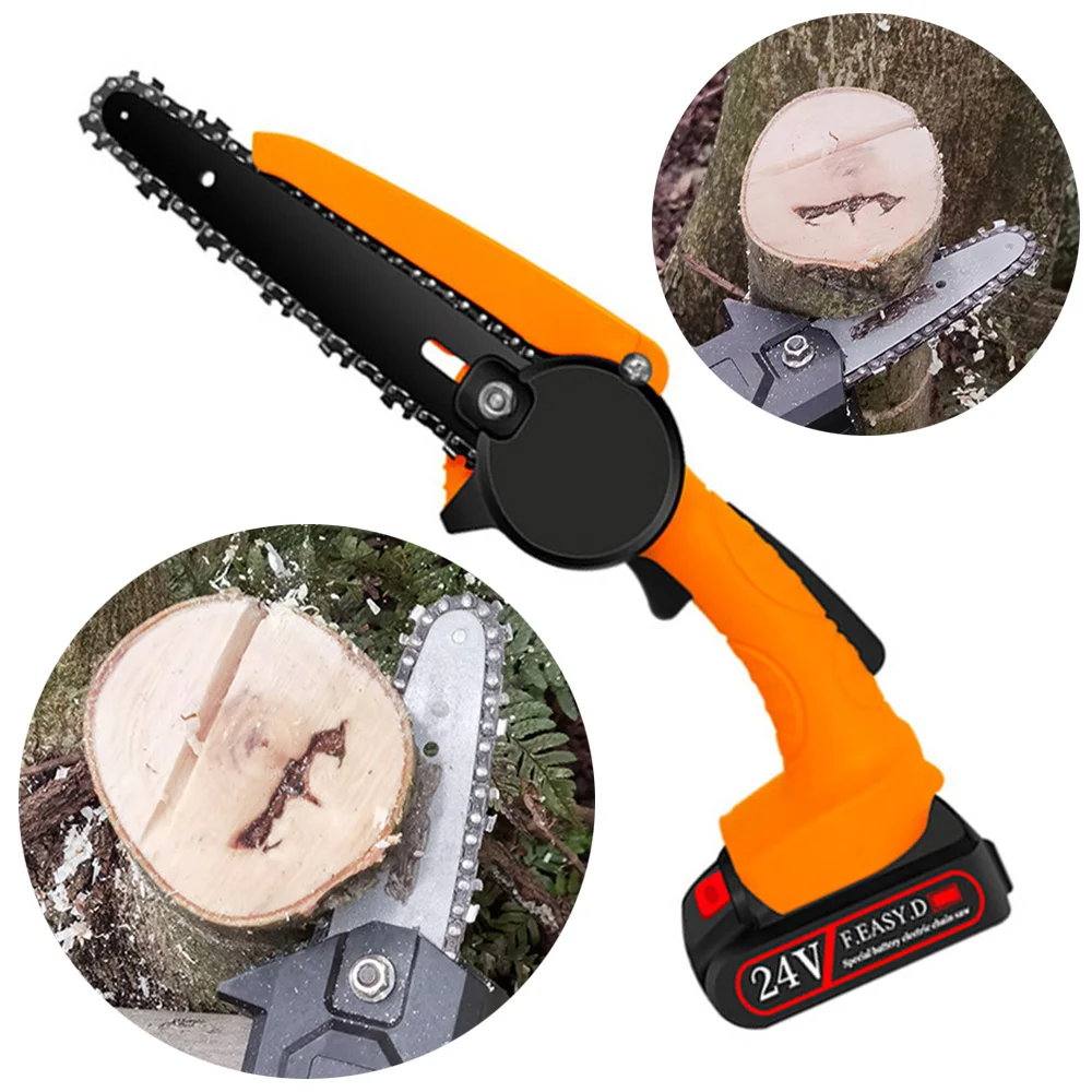 6 Inch Electric ChainSaw Pruning Saw Portable Woodworking Electric Mini lithium battery Wood Cutter Garden Tools Brushless Motor