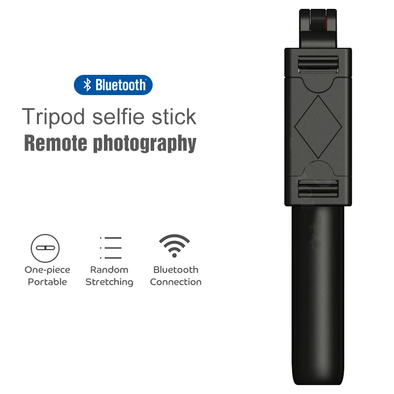 3 In 1 Wireless Bluetooth-compatible Selfie Stick Foldable Mini Tripod Expandable Monopod with Remote Control for IOS Android