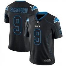 Мужская Новинка, высокое качество, Detroit Matthew Stafford Lions black jersey