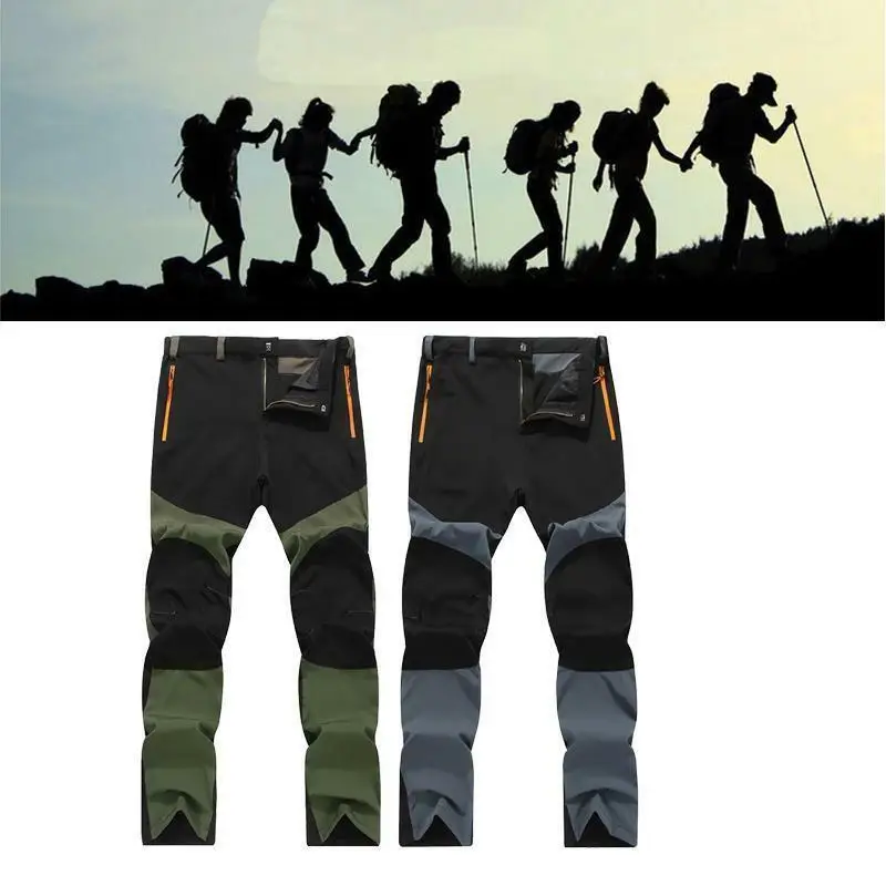 

HOT Men Women Autumn Color Patch Hiking Pants Summer Quick Dry Breathable Pant Waterproof Outdoor Trekking Male Elastic Trousers