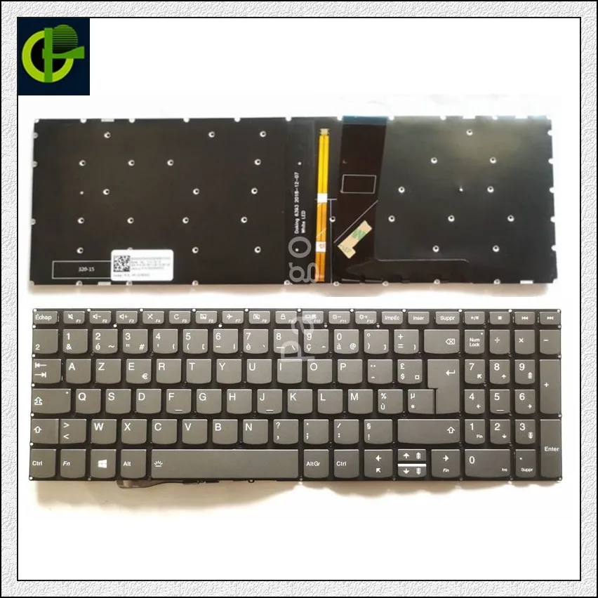 Французская клавиатура Azerty с подсветкой для lenovo ideapad 330s 15 330S-15 330S-15ARR 330S-15AST 330S-15IKB 330S-15ISK 7000-15 FR