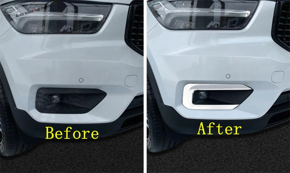 Yimaautoпланки передние противотуманные фары Foglight лампа век бровей крышка отделка Подходит для VOLVO XC40 ABS хром стиль