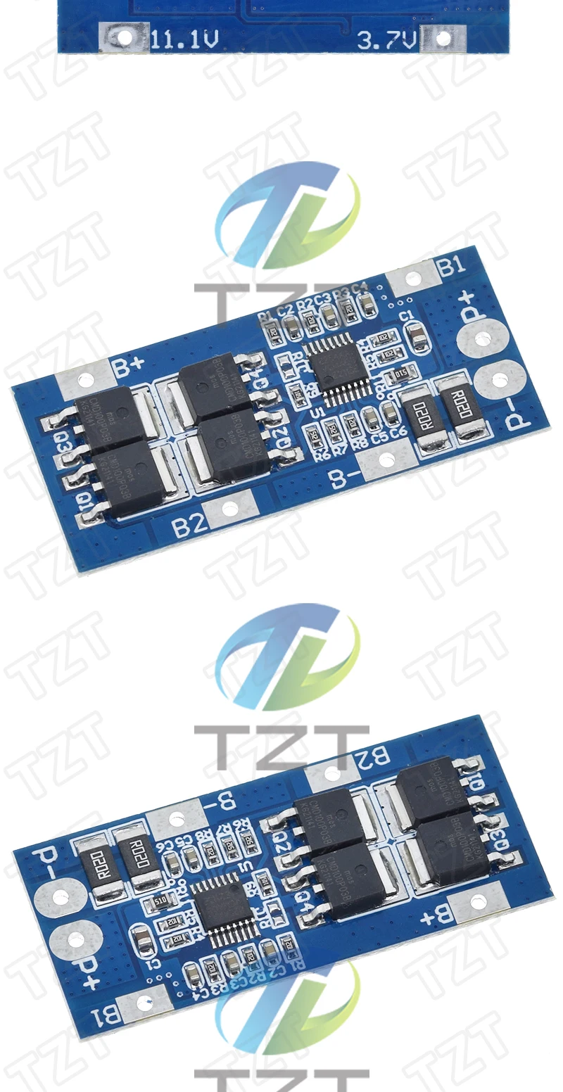 3S 20A 18650 Li-Ionen-Akku-Ladeschutzplatine TZT 10,8V 11,1V 12V 12,6V Elektrisches 10A Lipo BMS PCB PCM Modul – Detail 3