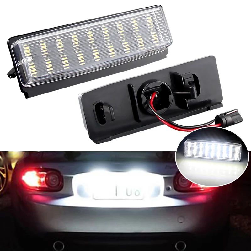 

2X светодиодный ные подсветки для номерного знака Mazda MX-5 Miata 2006-2015 для Fiat 124 Spider Abarth 2017-up, светодиодный ОД, задний номерной знак для автомобиля