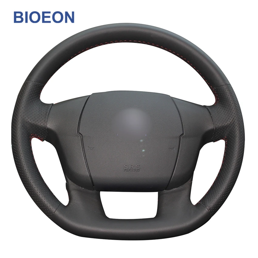 Черный PU искусственная кожа Чехлы рулевого колеса автомобиля для Citroen C4 C4L