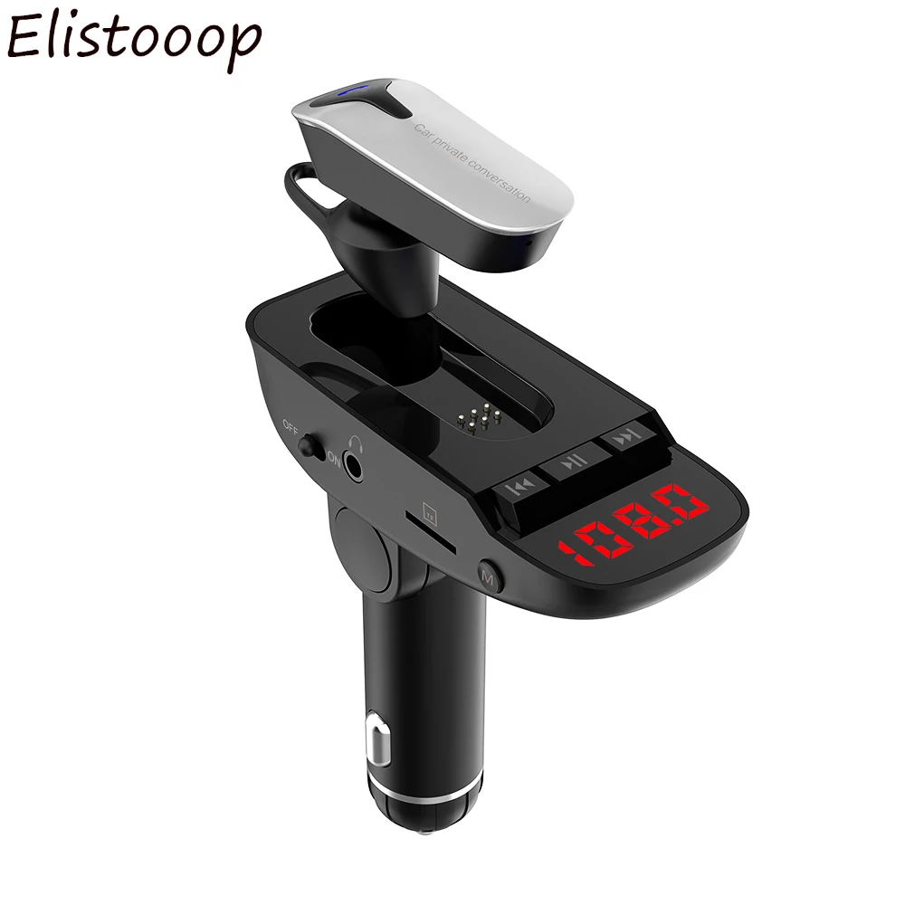 Гарнитура с fm-передатчиком, Bluetooth, автомобильный комплект, гарнитура, беспроводной MP3 радио адаптер, поддерживает TF/SD карты, USB зарядное устройство для телефона, автомобиля, Aux