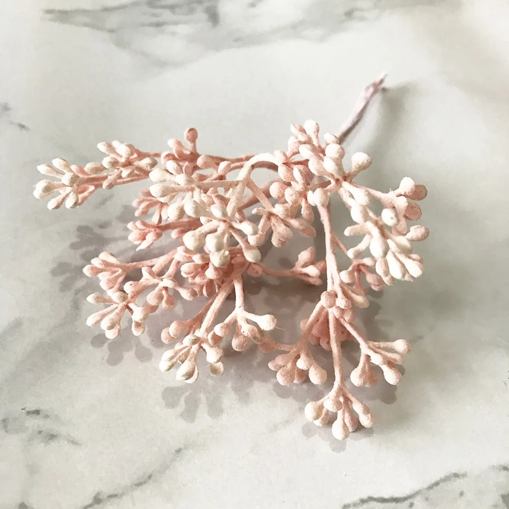 3/6/10 Stück DIY Scrapbooking Weihnachtsgirlande Künstliche Pflanzen Pompon Künstliche Blumen für Heimdekoration Handgemachte Grünpflanzen – Detail 10