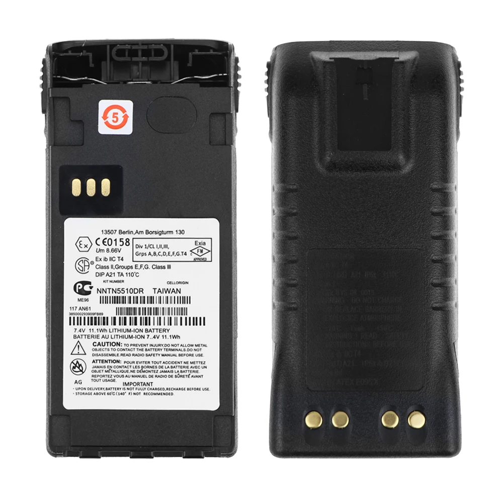 2 Pcs NNTN5510DR 2200mAh ATEX Replacement Li-ion Battery For Motorola GP329EX GP339EX PTX760EX GP340 GP380 GP580 GP680 Radios