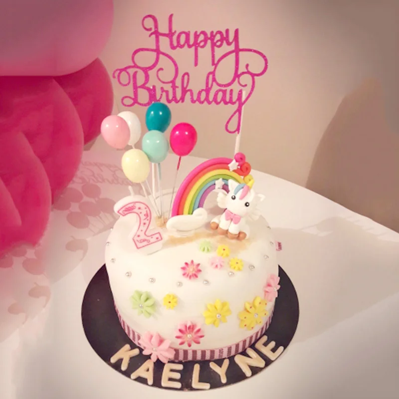 Радуга Единорог торт Топпер облако День Рождения Декор Дети сувениры торт Кекс Топпер для свадьбы детский душ 1 день рождения