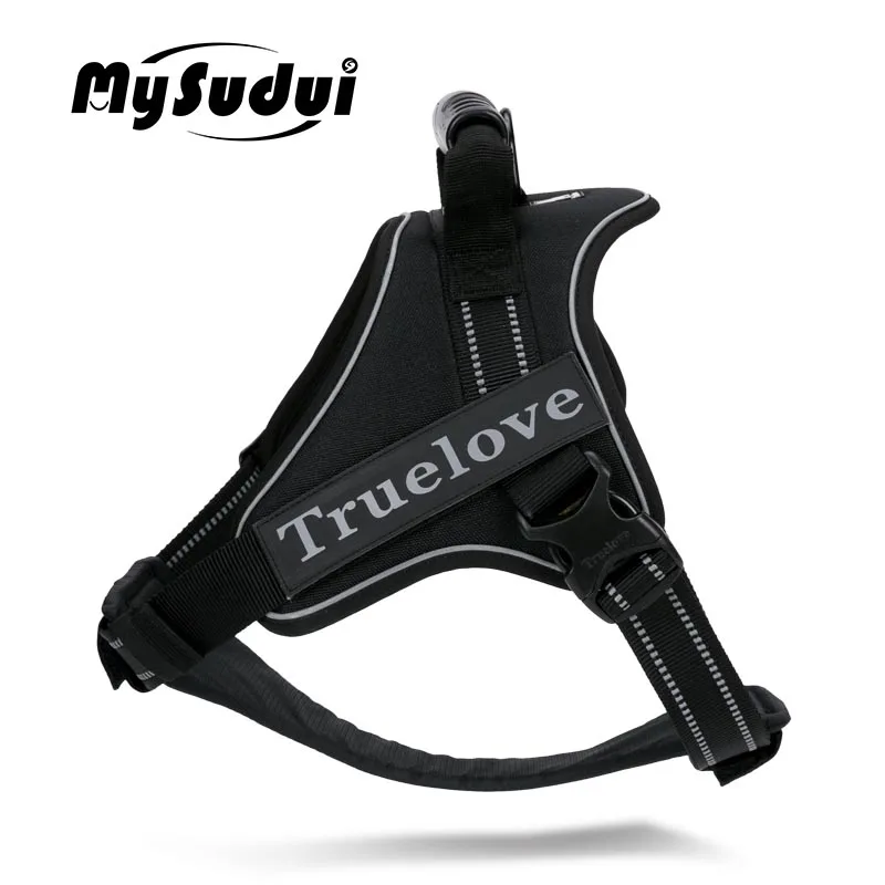 MySudui Truelove, большой жилет для собак, светоотражающий, для чихуахуа, большой, не тянет, тактический, для маленьких домашних животных, жилет для собак, жгут, жилет для домашних животных - Цвет: black