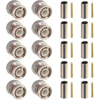 

100 Pieces BNC male plug RF connector crimp for RG174 RG316 LMR100 cable
