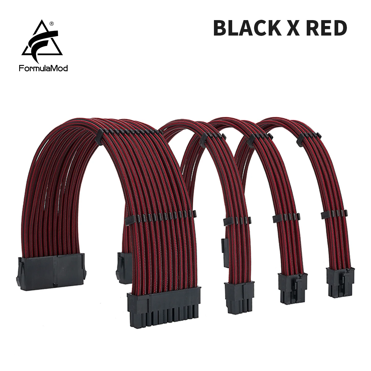 FormulaMod NCK1 Series PSU Extension Cable Kit , Mix Color Cable Solid Combo 300mm ATX24Pin PCI-E8Pin CPU8Pin With Combs  