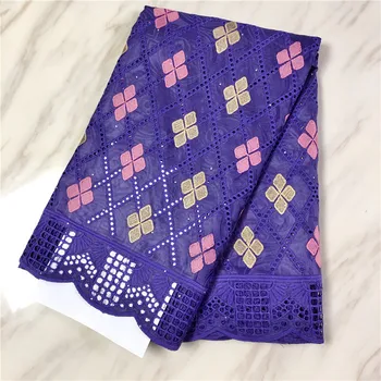 

New arrival Blue african BAZIN riche fabric with Embroidery lace african Guinea Brocade cotton fabric 16L071324