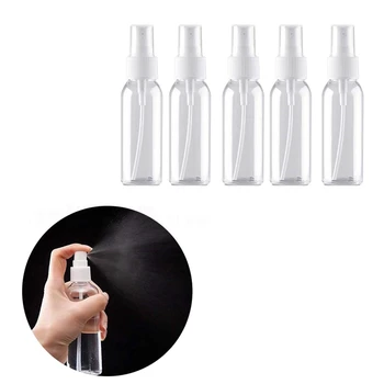 

1.7 Oz Plastic Clear Spray Bottles, 50Ml Refillable Fine Mist Sprayer Bottles Makeup Cosmetic Atomizers Empty Small Spray Bottle