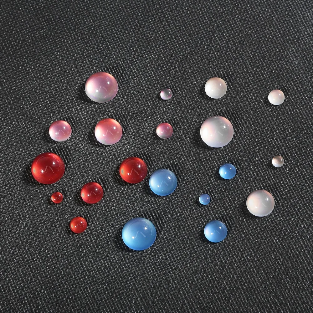 4 6 8 10 12 mm 20–50 Stück Harz-Katzenaugen-Perlen, rund, flache Rückseite, klare Cabochons, Kuppel-Cameo, für Schmuckherstellung, DIY, leere Basis – Detail 1
