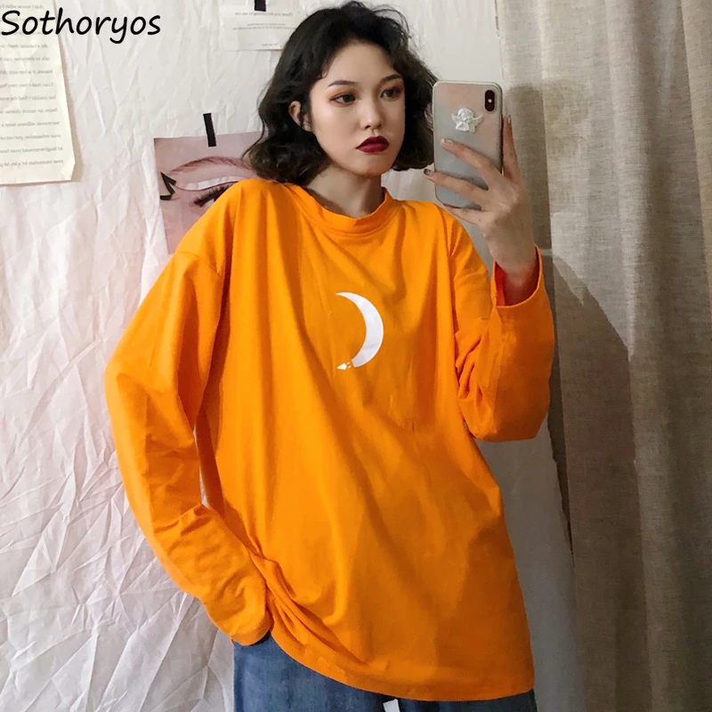 

Sweatshirts Women Printed Long Sleeve O-neck Womens Hoodies Pullover Females Clothing Harajuku No Hat Hoodie Comfortable Casual