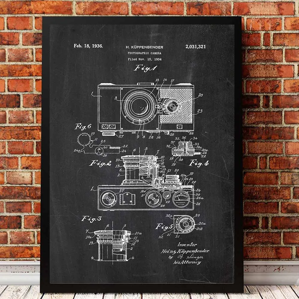 

Camera Patent Vintage Print Abstract Canvas Painting Retro Camera Blueprint Painting Pictures For Photography Wall Decoration