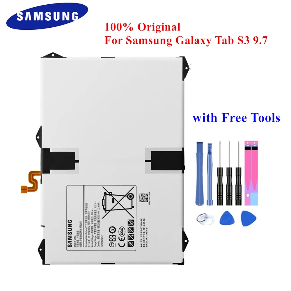 

Original Tablet Battery EB-BT825ABE for Samsung Galaxy Tab S3 9.7 inch SM-T825C SM-T820 SM-T825 SM-T825Y 6000mAh with Free Tools