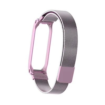 Mi lanese магнитный ремешок для xiaomi mi band 3 4 браслет из нержавеющей стали для xiaomi браслет сменный металлический браслет mi band 3 - Цвет: Style 1 Rose Pink