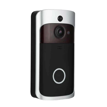

Best Video Doorbell Wireless Camera Wifi Smartphone Video Walkie-Talkie System Black + Silver Abs (Without Battery)