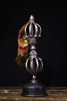 

12" Tibet Buddhism Temple Tiantie Multi-strand faqi Dorje Vajra Phurba Dagger Holder