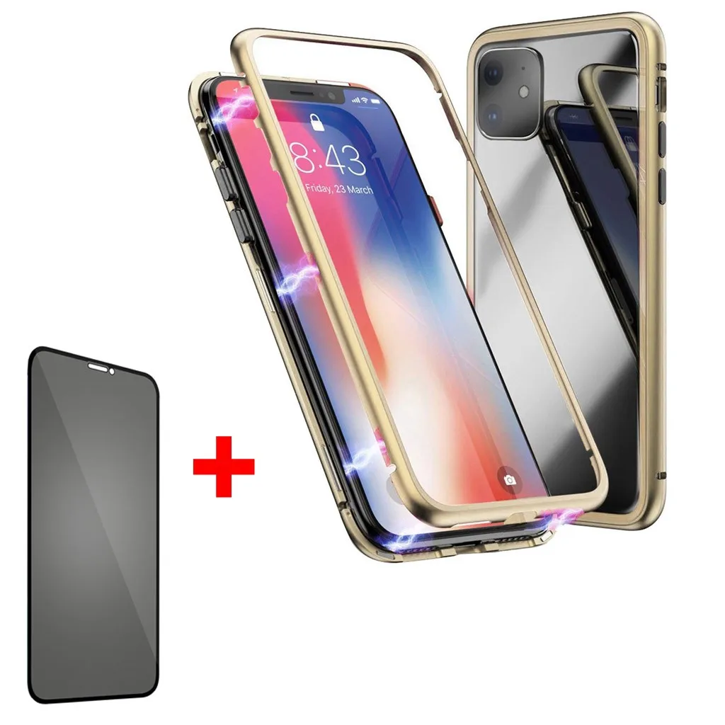 Золотой Mosunx для iphone 11 6,1 дюйма Ультратонкий чехол PC+ роскошный силиконовый бампер Защитная крышка для iphone 11 Pro 5,8 Pro Max 6,5 Incha - Цвет: Золотой