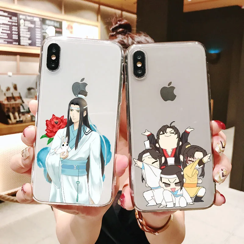 Прозрачный чехол для телефона Lucky Mo Dao Zu Shi с милым рисунком iPhone 12 11 Pro Max X XR XS 8 7 6 6S Plus