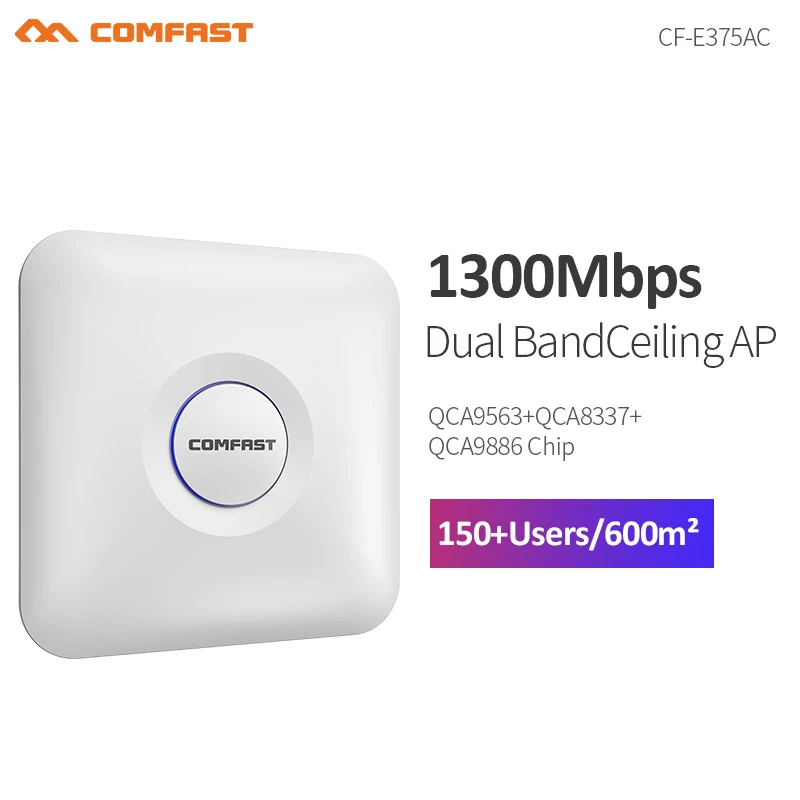 1300Mbps Dual Band Wireless Access Point Wave 2 Ceiling AP Gigabit WiFi Router/ Extender Signal Booster  Indoor Coverage Openwrt wifi network signal booster