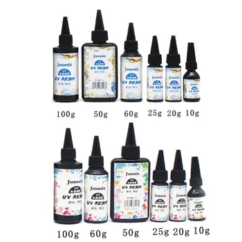 

10/20/25/50/60/100g Ultraviolet Curing Epoxy UV Resin Hard Glue Transparent LED Cure for DIY Jewelry Making