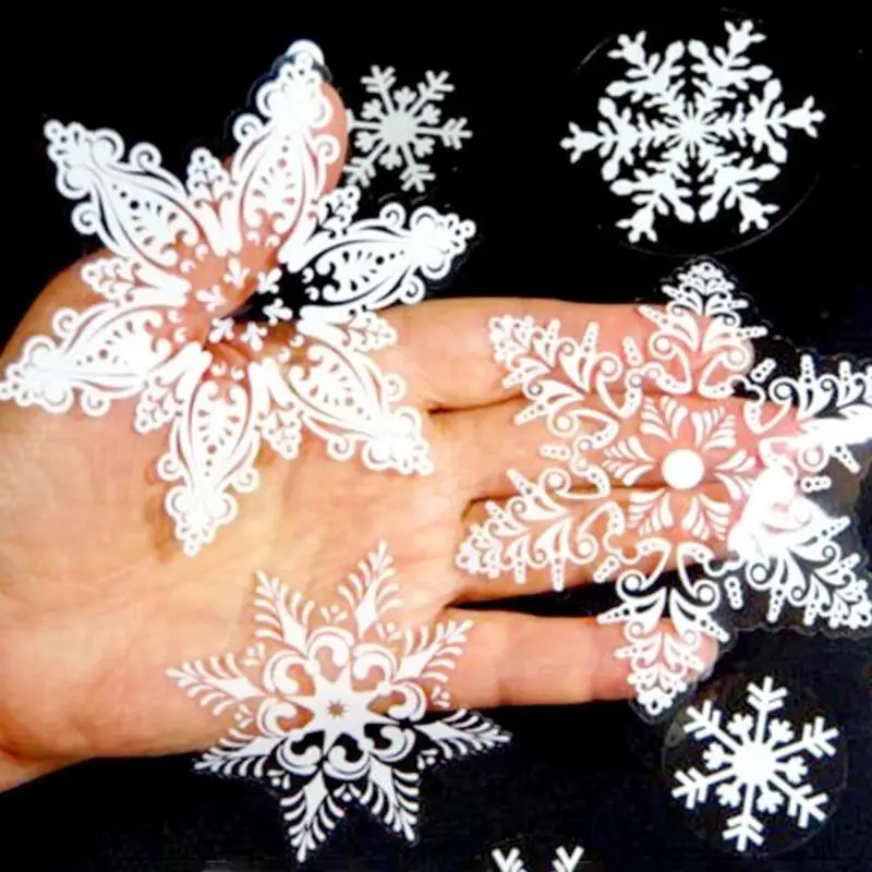 57pcs Christmas Snowflake Window Sticker Winter Wall Stickers Kids Room Christmas Decorations for Home New Year Supplies