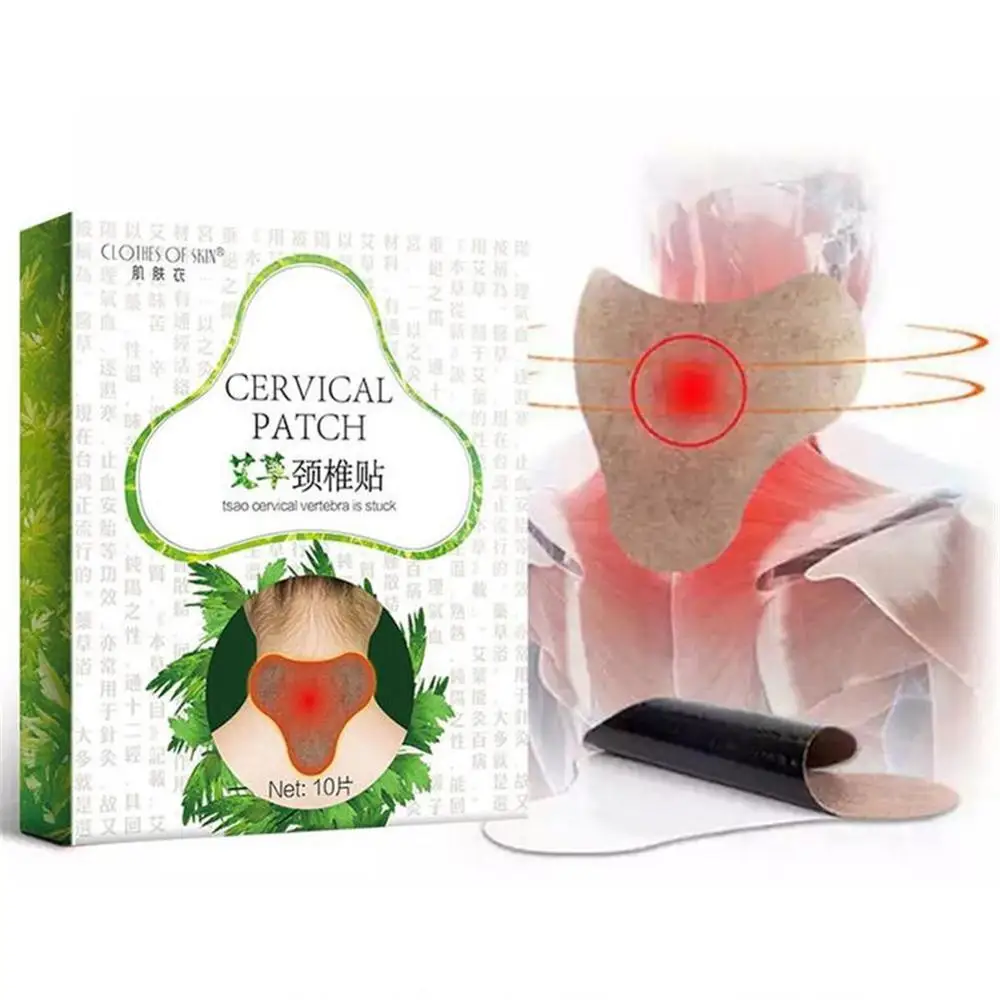 10pcs/box New 2019 Neck Moxa Moxibustion Plaster Leg Pain Relief Wormwood Sticker Self Heating Warming Meridians Patches Plaster