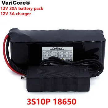 

VariCore 12v 20000mah 18650 lithium battery miner's lamp discharge 20A 240w xenon lamp Battery pack with PCB + 12.6v 3A charger