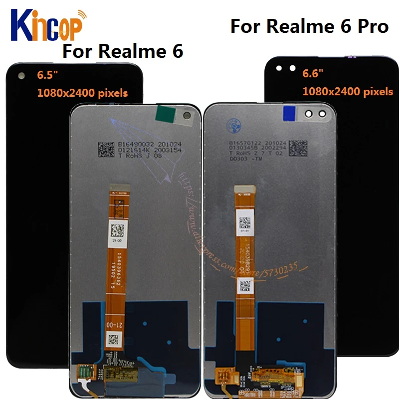 for Realme 6 lcd RMX2001 LCD with frame Display Digitizer Touch Screen Replacement for OPPO Realme 6 Pro lcd RMX2061, RMX2063 screen for lcd phones best