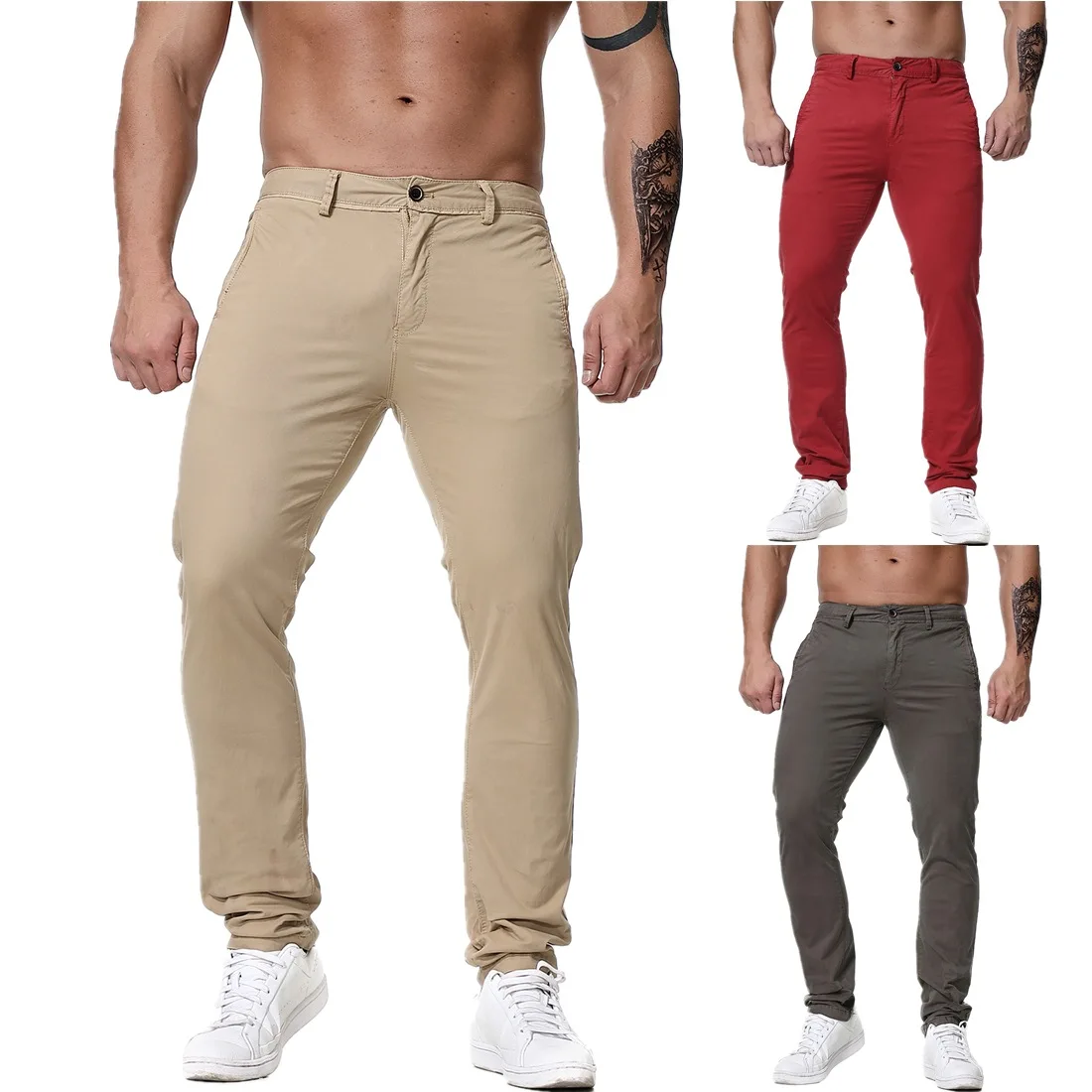 

YK029 New Style Men's Clothing Large-size Casual trousers Pure Cotton Figure-flattering Straight-tube Non-ironing Pants
