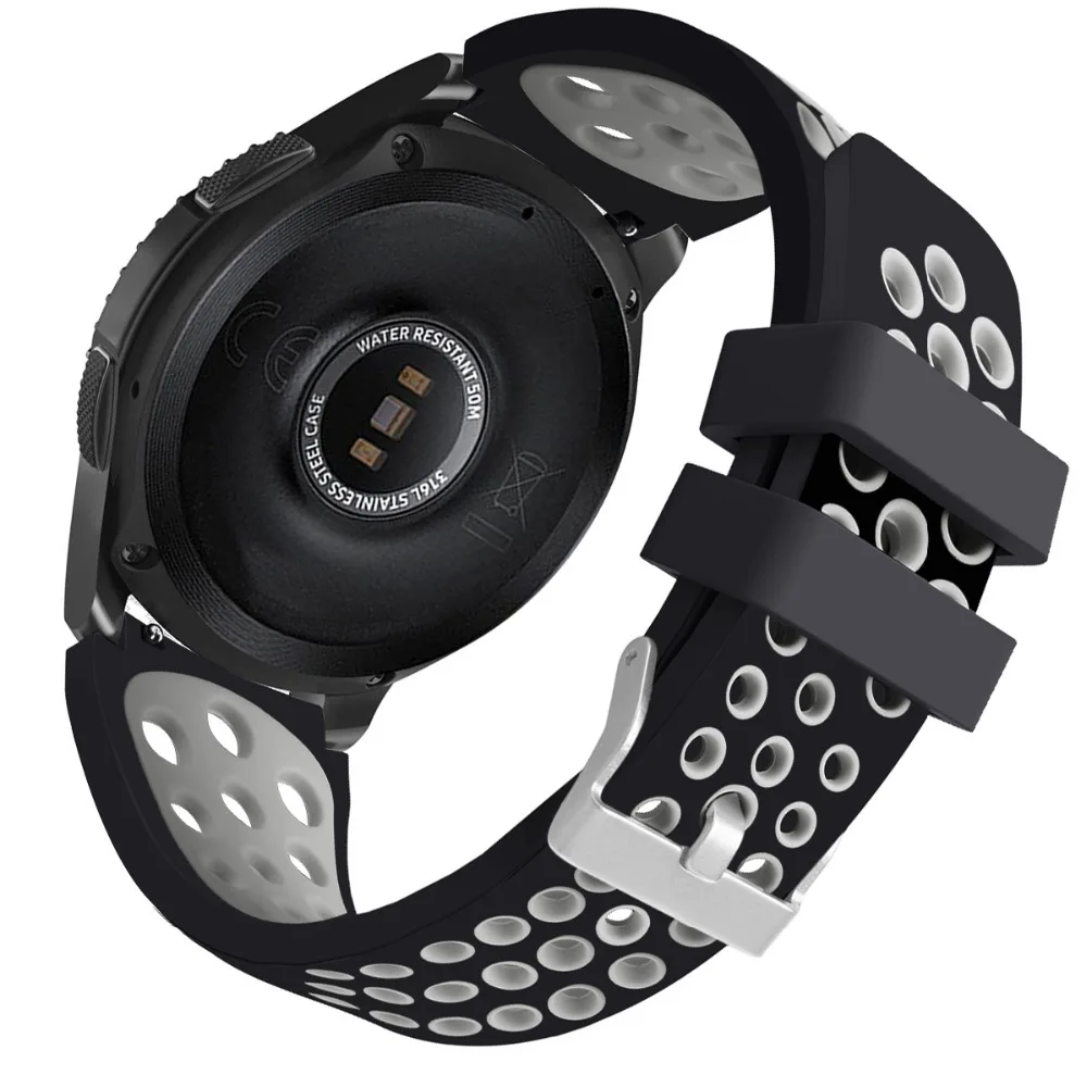 YHNUJM 22 мм ремешок на запястье для samsung Galaxy Watch 46 мм SM-R800 Смарт-часы, двойной цвет дышащий ремешок для часов