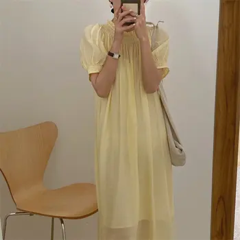 

Alien Kitty Summer Straight Gentle Slender 2020 Loose Hot Chic All Match Fashion Short Sleeves Vintage Sweet Dresses Vestidos